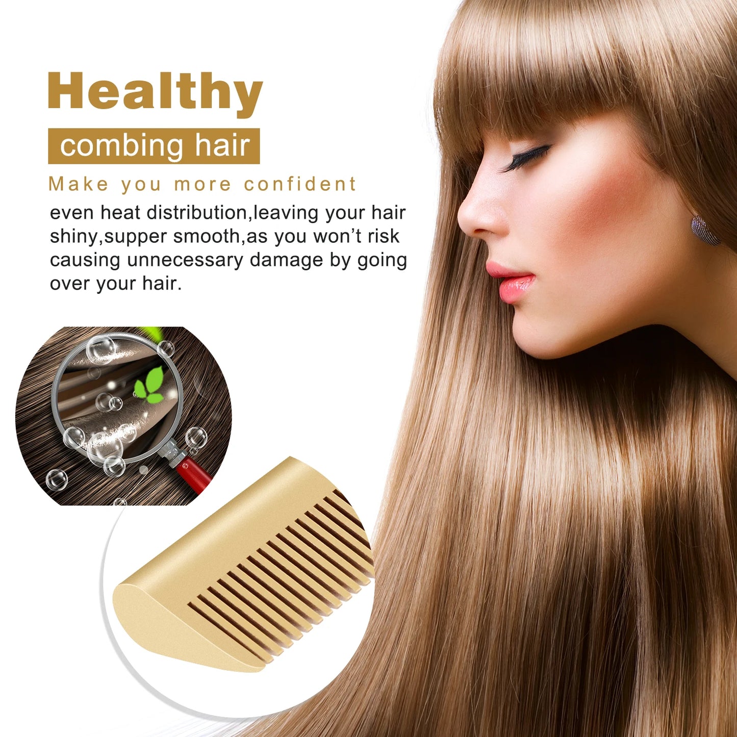 2 en 1 peigne chauffant électrique fer à lisser les cheveux fer à cheveux secs humide brosse à lisser