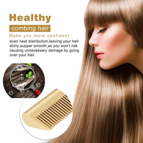 2 en 1 peigne chauffant électrique fer à lisser les cheveux fer à cheveux secs humide brosse à lisser