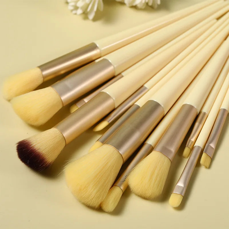 13 PCS Pinceaux de maquillage Ensemble Ombre à paupières Fond de teint Femmes Brosse cosmétique Ombre à paupières Blush Beauté Soft Maquillage Outils Sac