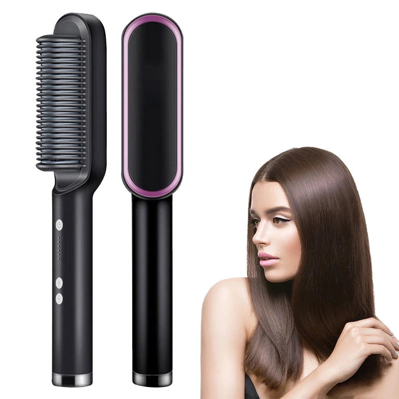 Brosse à lisser électrique Mode professionnelle Fer à lisser en céramique à chauffage rapide