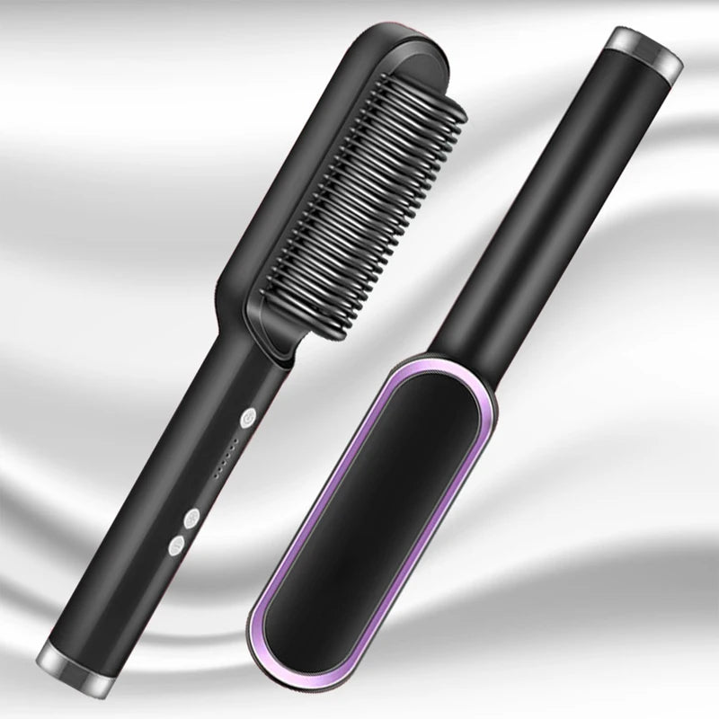Brosse à lisser électrique Mode professionnelle Fer à lisser en céramique à chauffage rapide