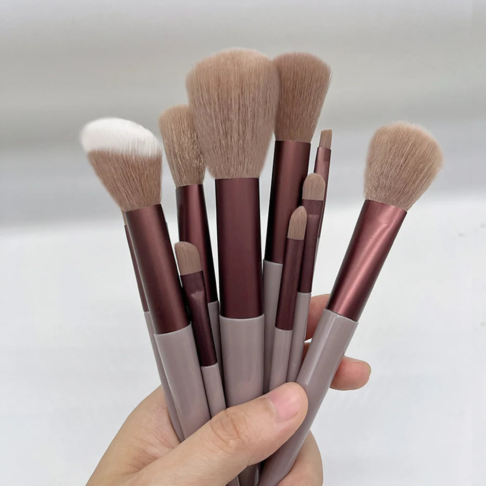 13 PCS Pinceaux de maquillage Ensemble Ombre à paupières Fond de teint Femmes Brosse cosmétique Ombre à paupières Blush Beauté Soft Maquillage Outils Sac