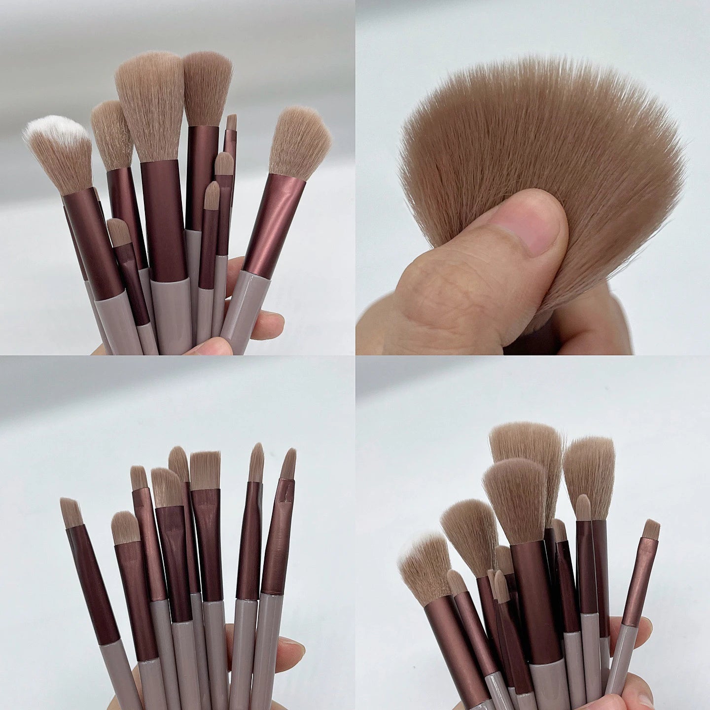 13 PCS Pinceaux de maquillage Ensemble Ombre à paupières Fond de teint Femmes Brosse cosmétique Ombre à paupières Blush Beauté Soft Maquillage Outils Sac