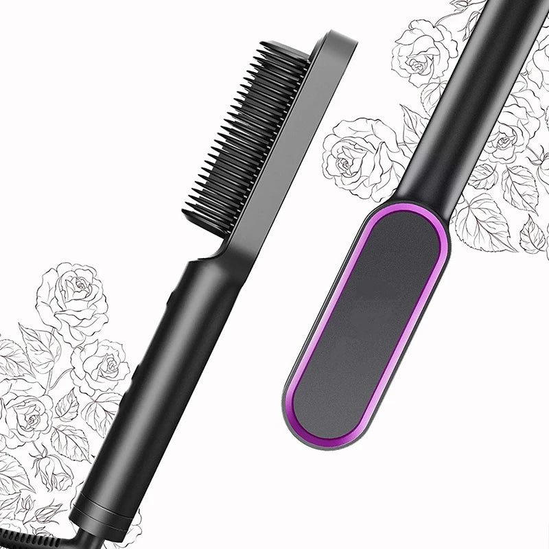 Brosse à lisser électrique Mode professionnelle Fer à lisser en céramique à chauffage rapide